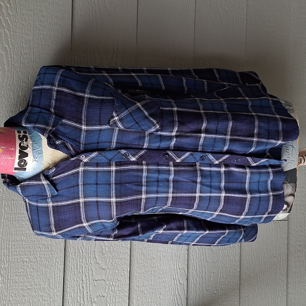 Rails Hunter Metallic Plaid Button Down Shirt Siz… - image 2